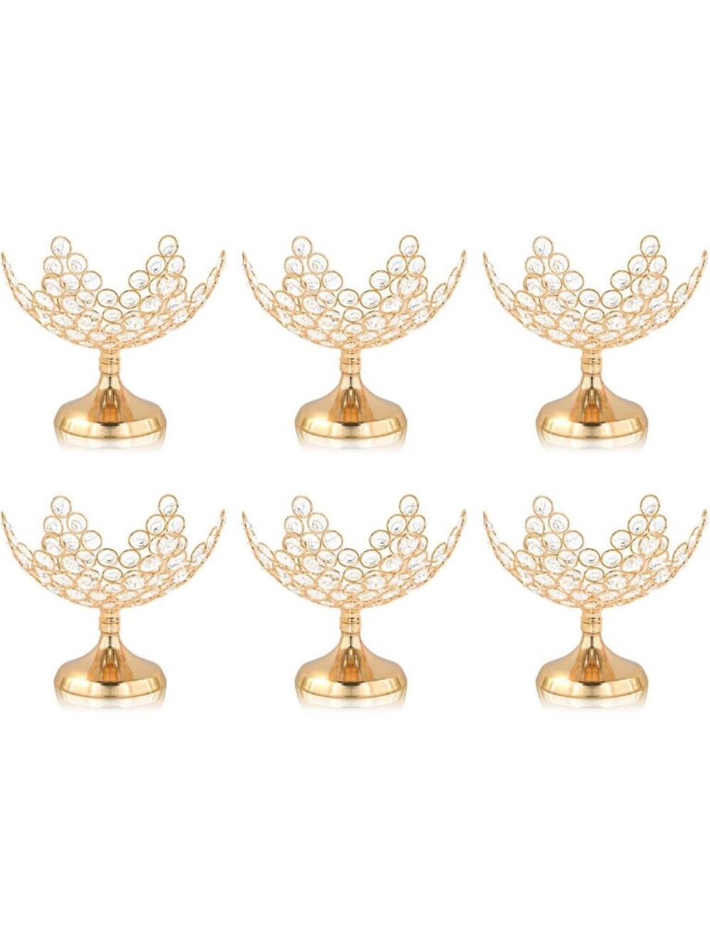 Elegant Crystal Floral Candy Bowl - Metal Frame Centerpiece, Fruit & Nut Tray